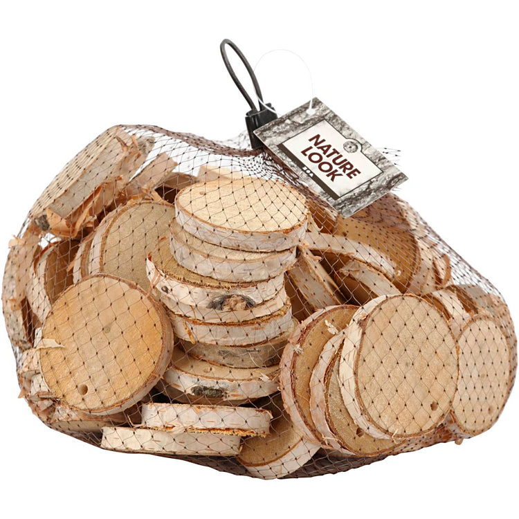 Disques en bois de Creativ Company avec trou, 500 grammes