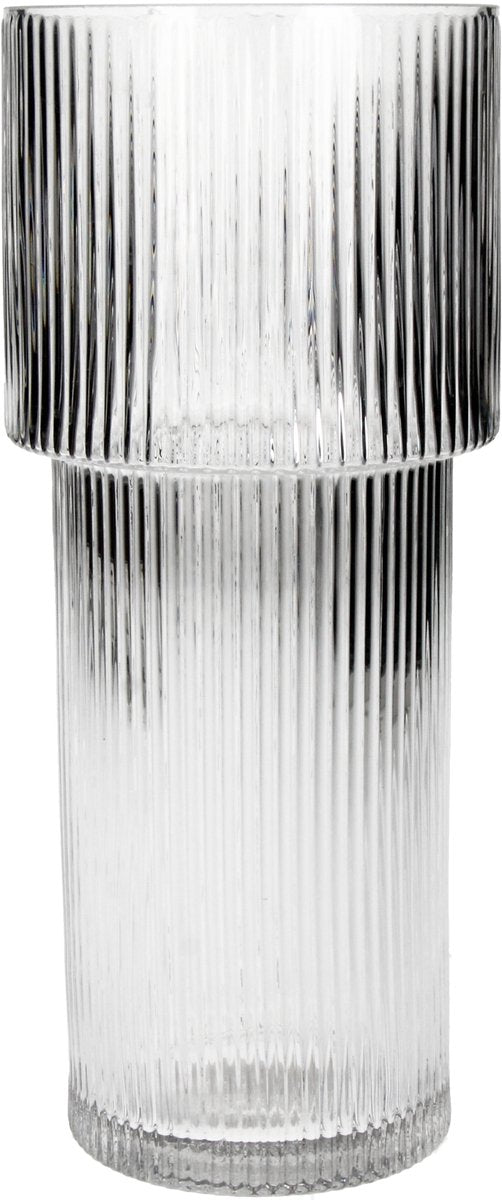 Vase collection Hd verre rayé 10,5x10,5x24,5cm