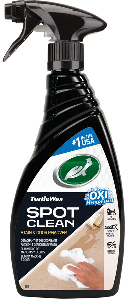 Turtle Wax Spot Clean - élimine les taches et les odeurs en quelques secondes - rafraîchit les textiles de tapis - élimine les taches les plus tenaces sans brosse - sans propulseurs - laisse un parfum frais - 500 ml