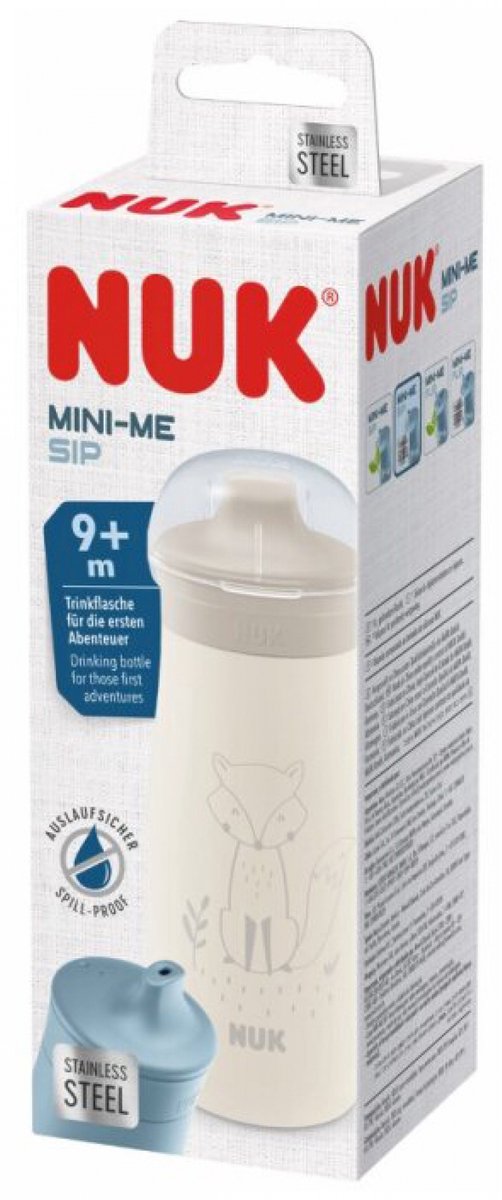 Gourde Nuk en acier inoxydable 300 ml pour enfants à partir de 9 mois - renard.