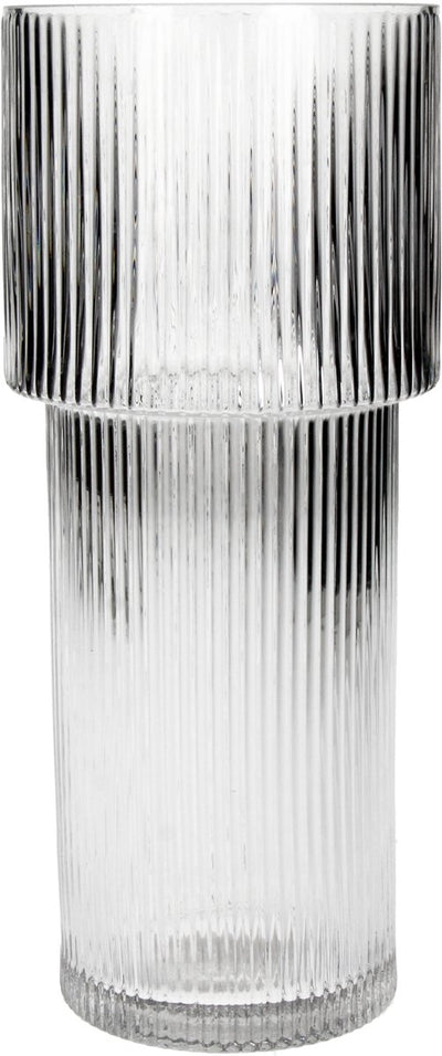Vase collection Hd verre rayé 10,5x10,5x24,5cm