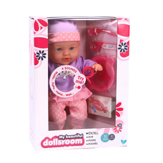 Poupée Ma belle chambre de poupées 31 cm 4 sons + 5 accessoires ma belle chambre de poupées | 2 pièces