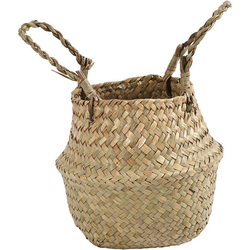 Panier Creativ company en jonc de mer, h : 11 19 cm, d 20 cm, 1 pièce