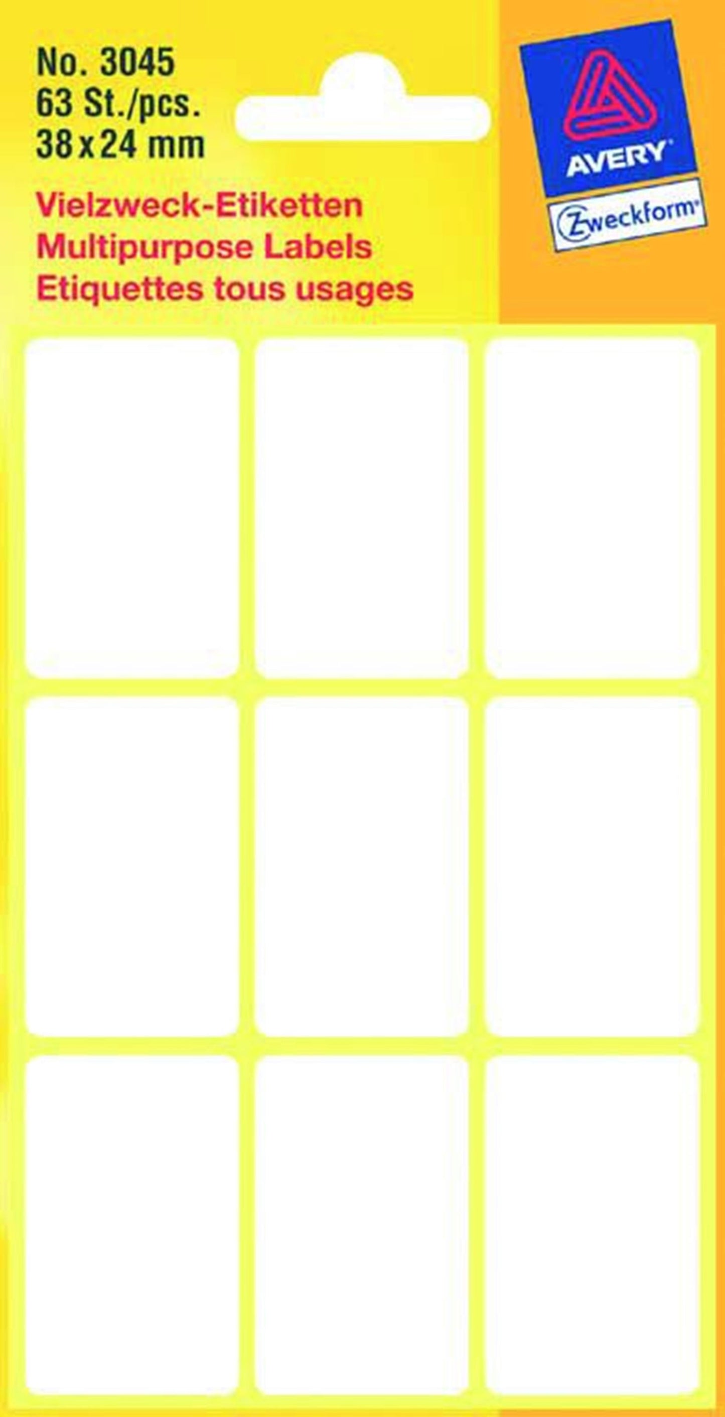 Étiquette blanche 38x24mm, paquet de 10 pièces