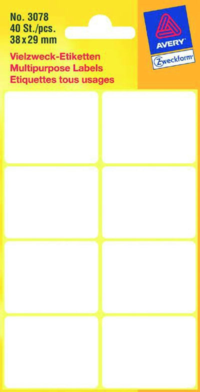 Etiquette Kangaro blanche 38x29mm paquet de 10 pièces