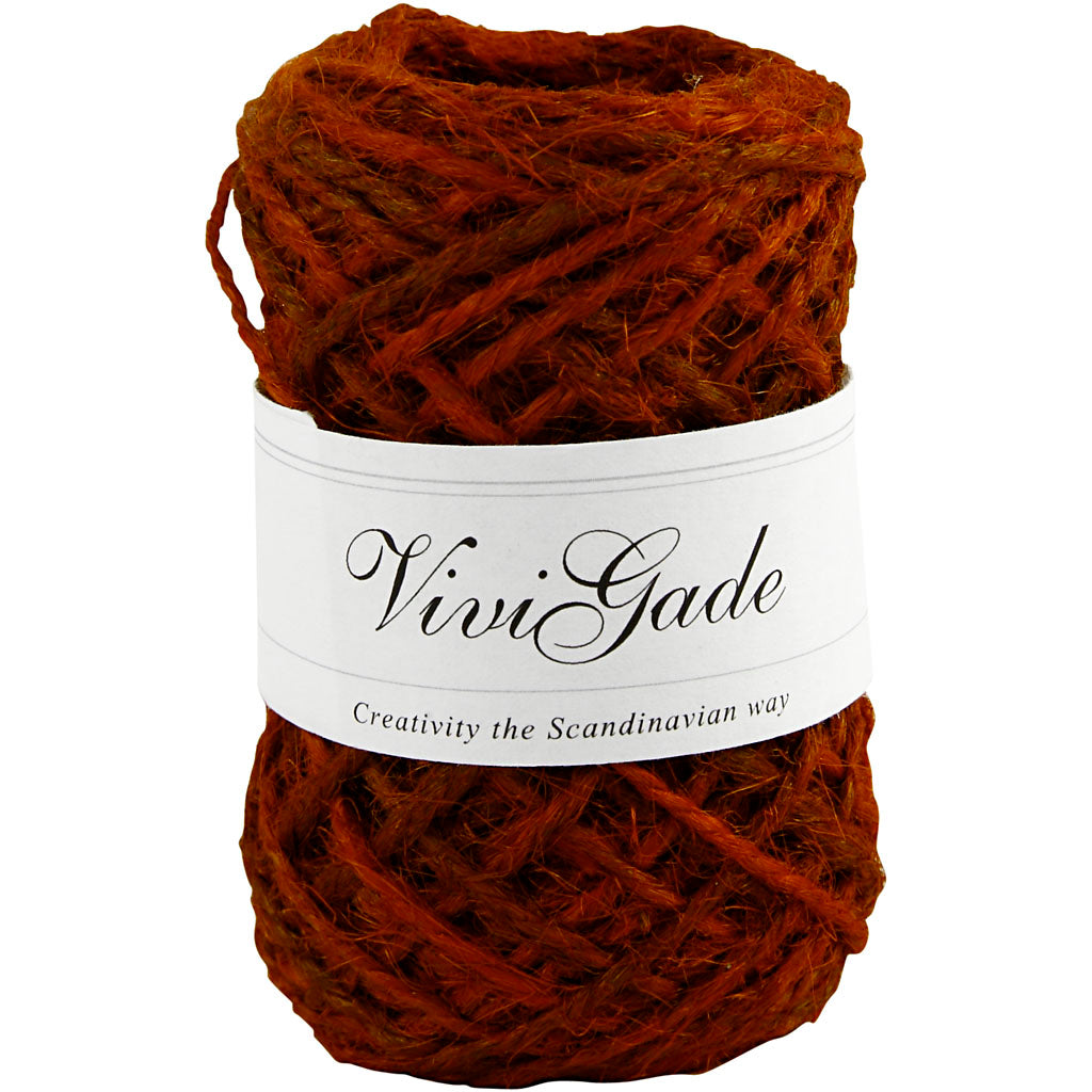 Chanvre naturel Vivi Gade, épaisseur 1-2 mm, rouge, 30 m 1 rouleau