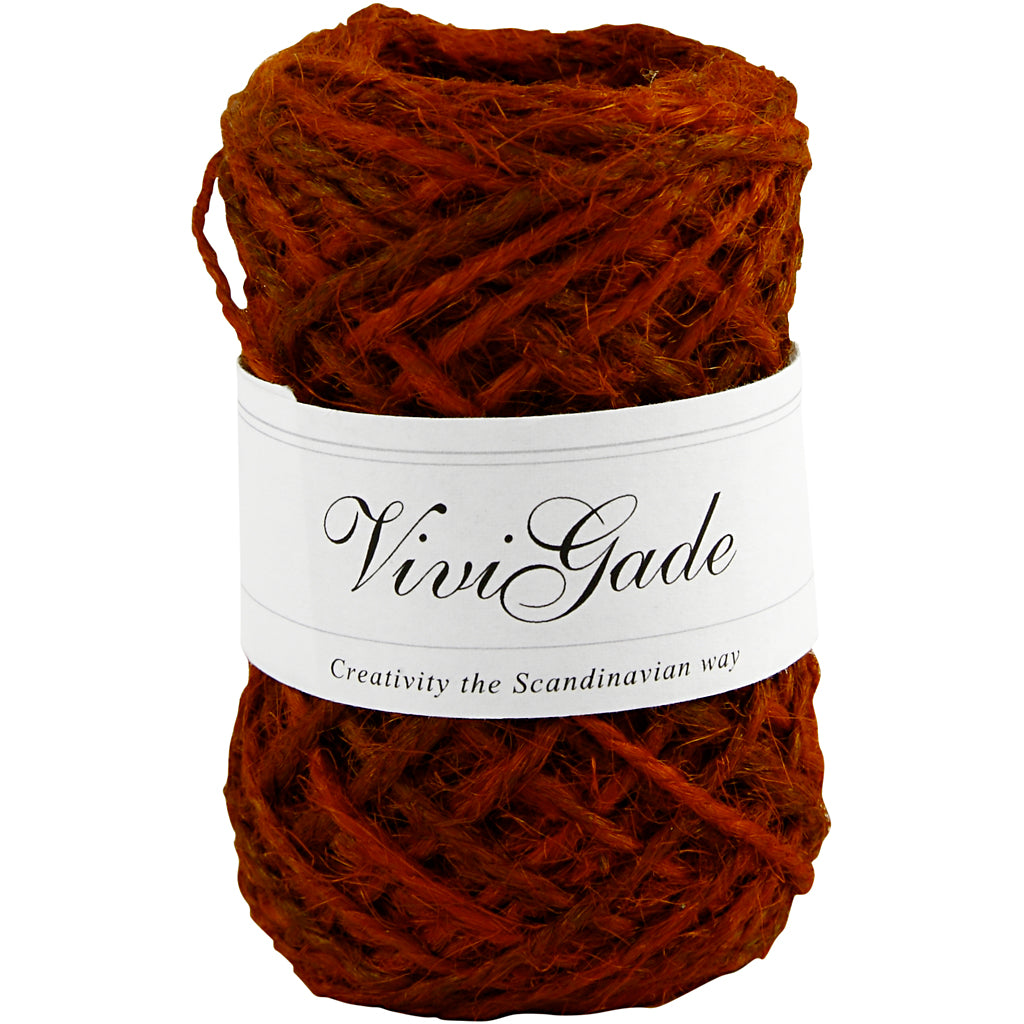 Chanvre naturel Vivi Gade, épaisseur 1-2 mm, rouge, 30 m 1 rouleau