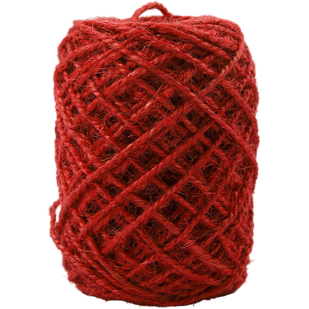 Creativ company chanvre naturel, épaisseur 1-2 mm, rouge, 150 m 1 rouleau