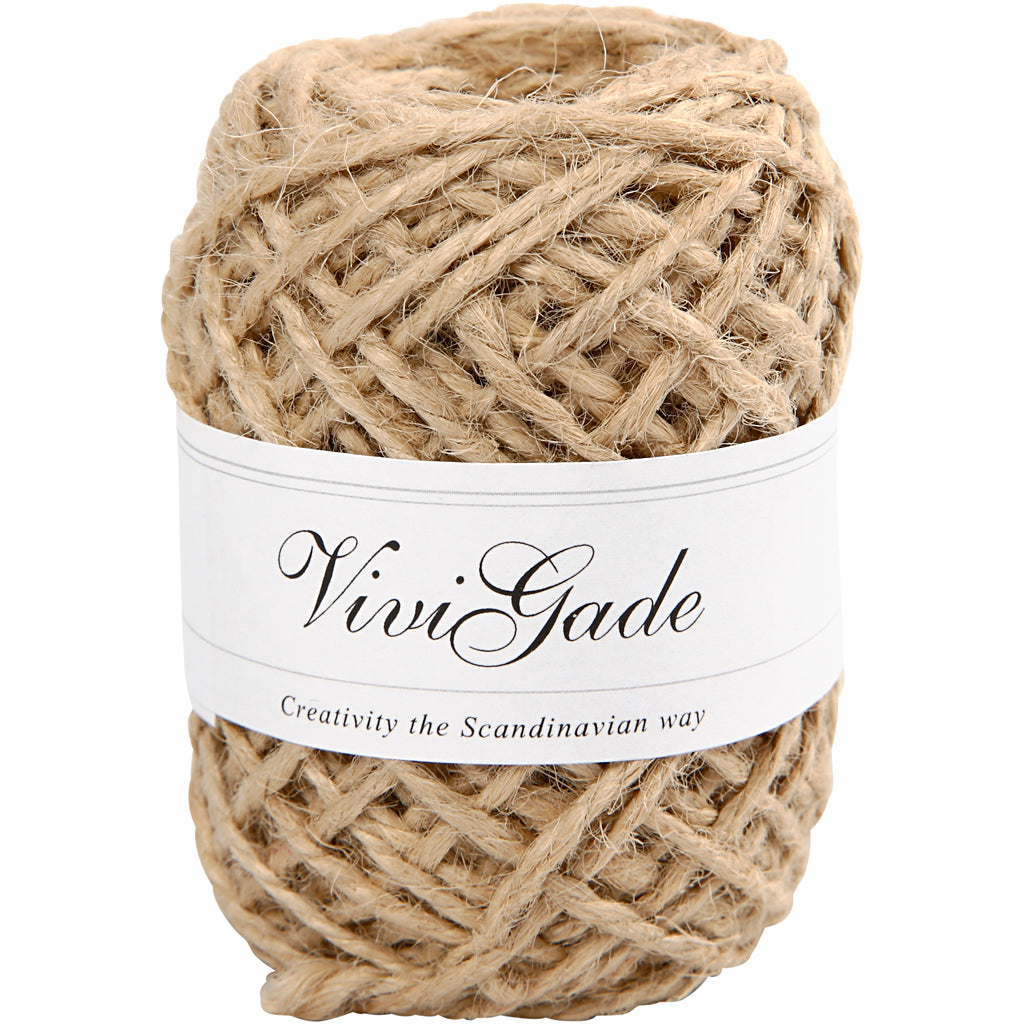 Chanvre naturel Vivi Gade, épaisseur 1-2 mm, naturel, 30 m 1 rouleau