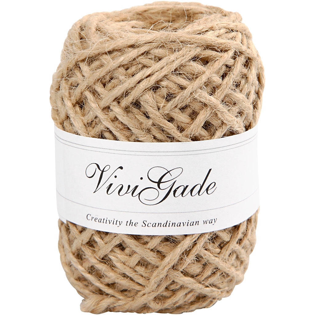 Chanvre naturel Vivi Gade, épaisseur 1-2 mm, naturel, 30 m 1 rouleau