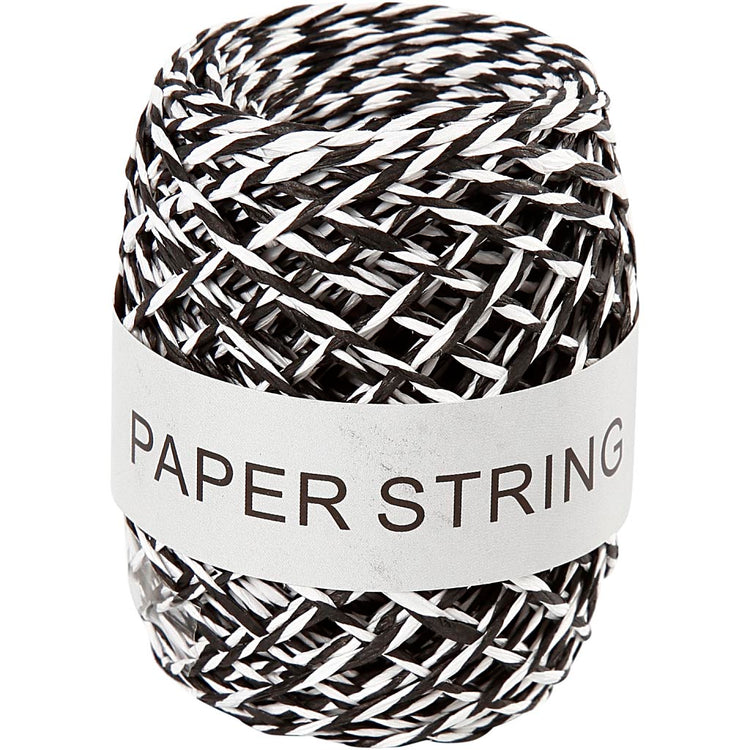 Cordon de papier Creativ company, épaisseur 1 mm, noir et blanc, 50 m 1 rouleau