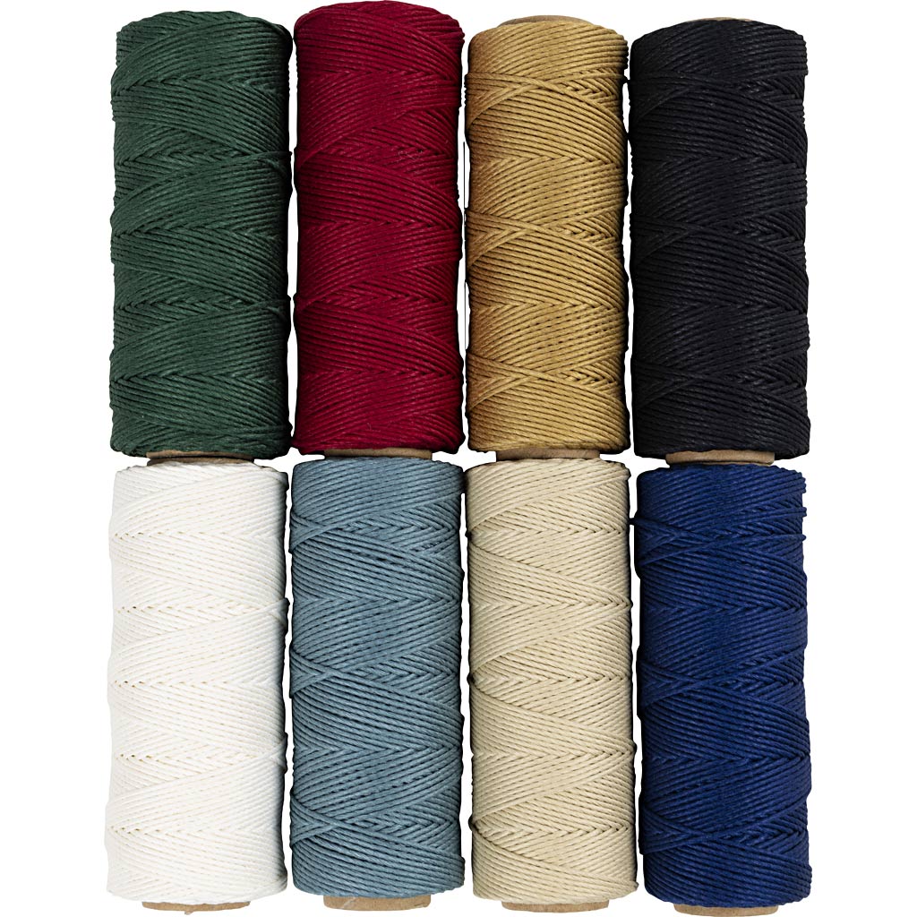 Cordon de bambou Creativ company, épaisseur 1 mm, différentes couleurs, 8x65 m 1 jeu