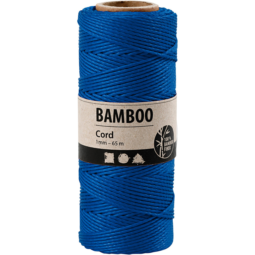 Cordon de bambou Creativ company, épaisseur 1 mm, bleu, 65 m 1 rouleau