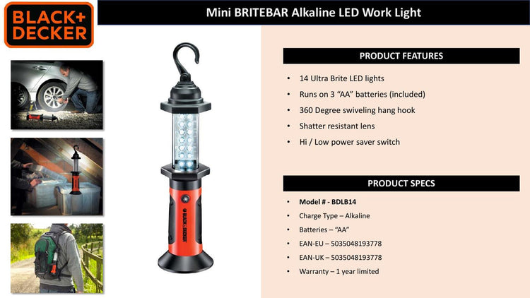 Black+decker Lampe de travail Black Decker 14 LED