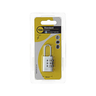 Yale 1065213 - cadenas 20mm aluminium argent std | 3 pièces