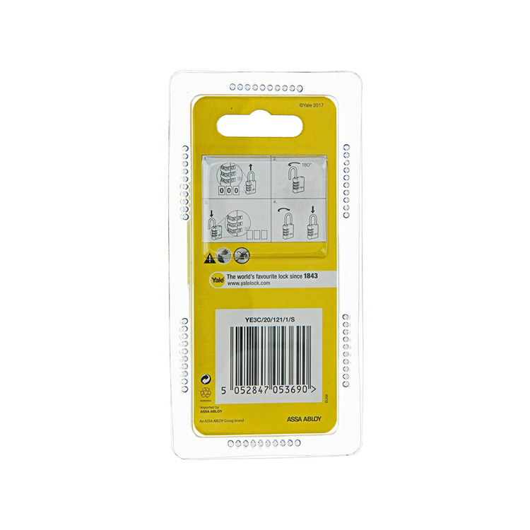 Yale 1065213 - cadenas 20mm aluminium argent std | 3 pièces