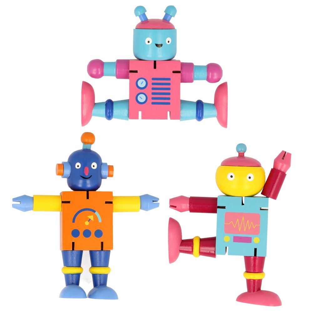 Robots flexibles en bois.fsc. 12 pièces. 3+
