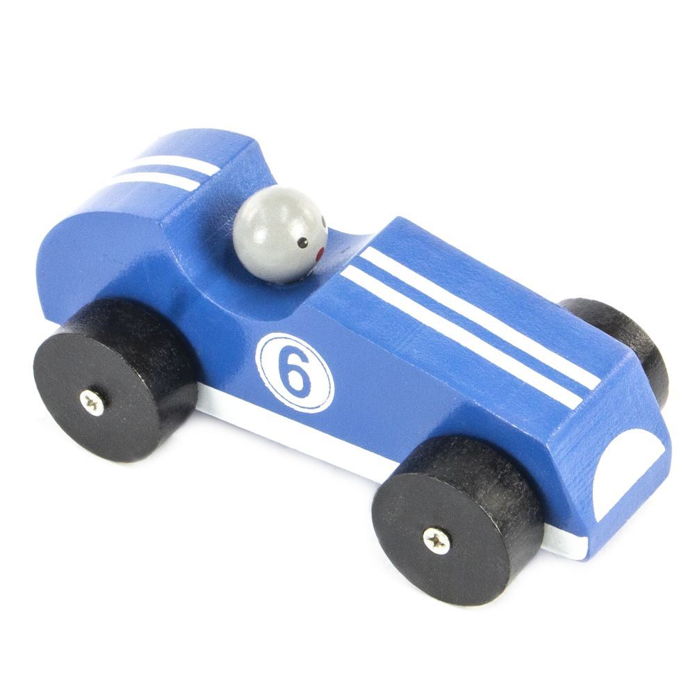 Voiture de course rétro en bois. fsc. 8 pièces. 3+