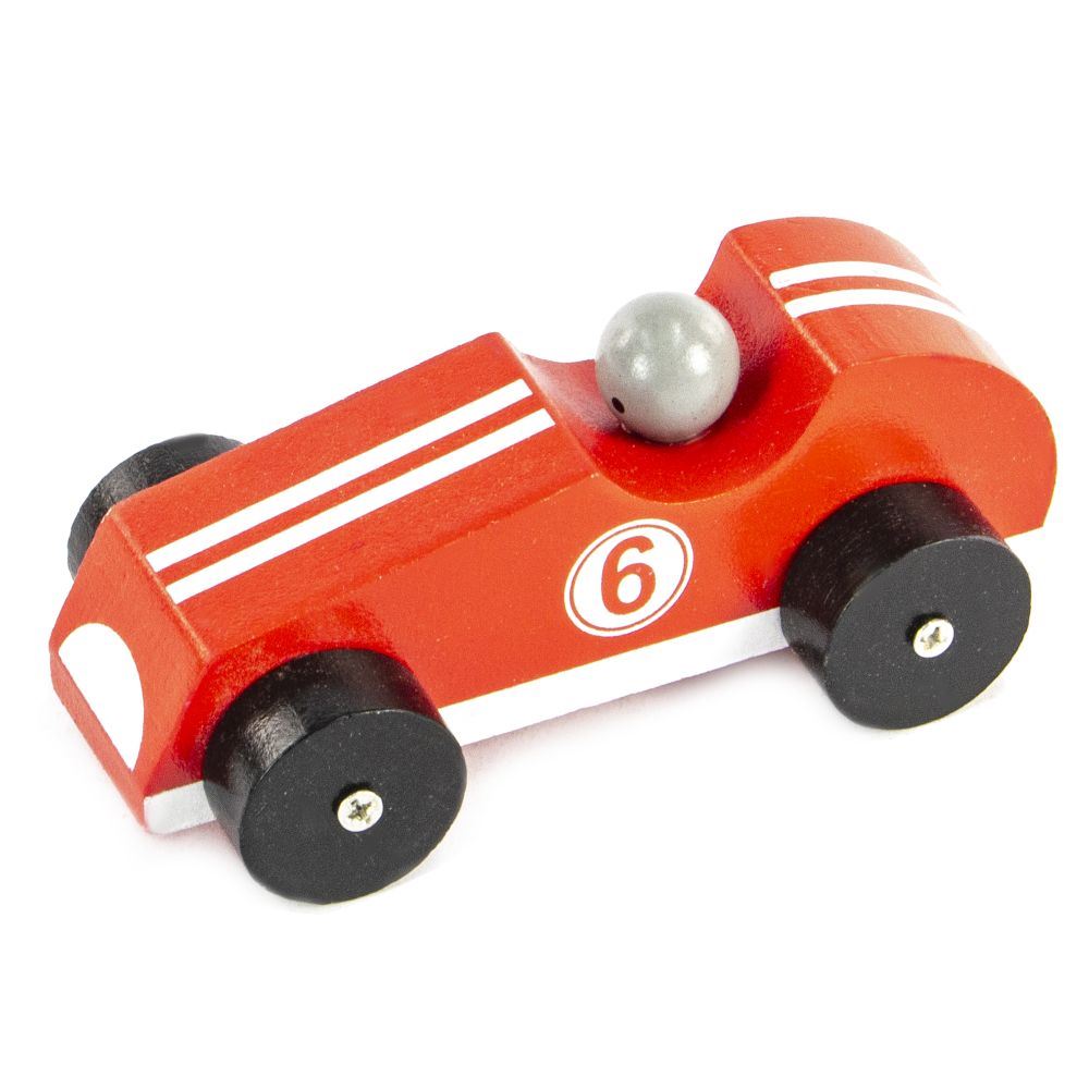 Voiture de course rétro en bois. fsc. 8 pièces. 3+
