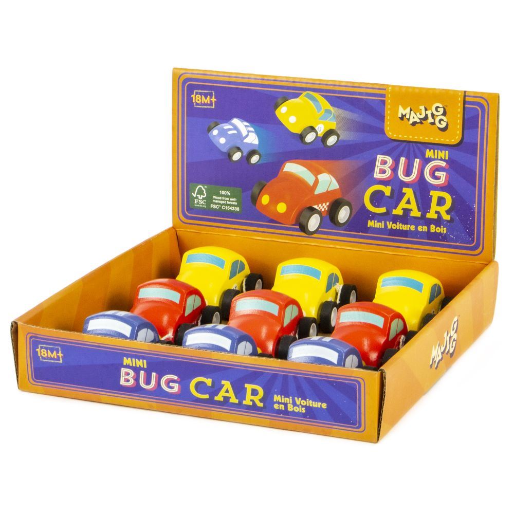 Mini voiture bug en bois. fsc. 12 pièces. 3+