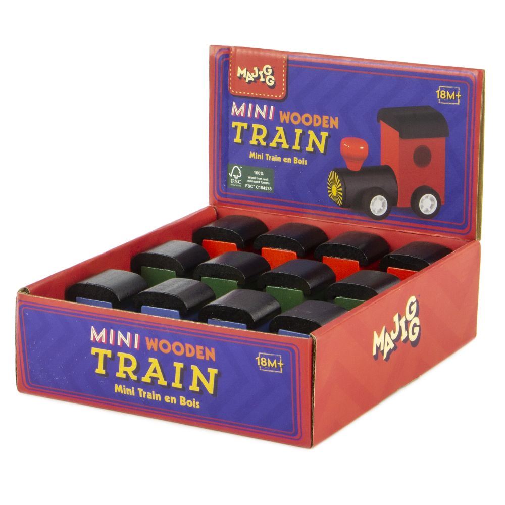 Mini train en bois. fsc. 12 pièces. 3 axes 3+