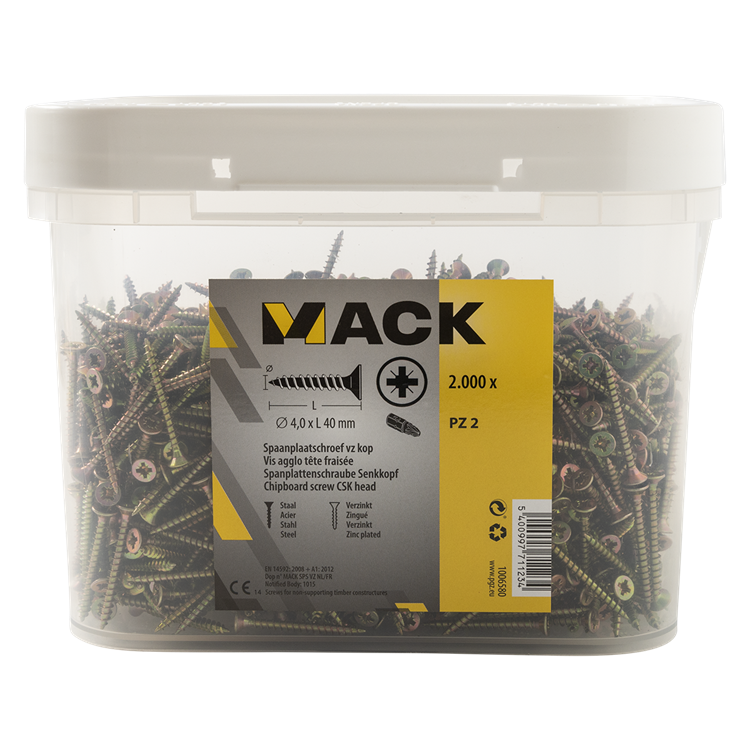 1006580 - boîte 2000pcs vis pour panneaux d'agglomérévk gvk pz 4,0x40mm | 8 pièces