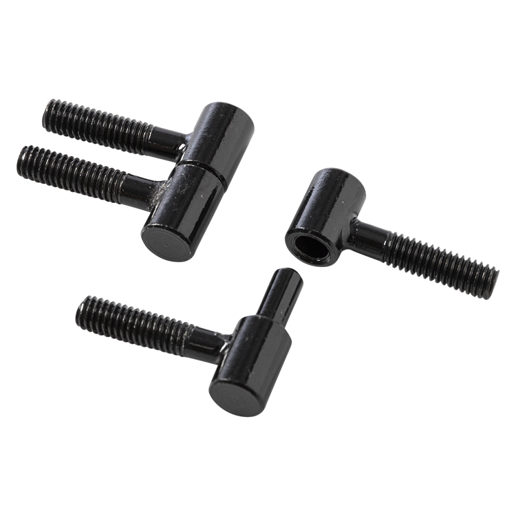 Mack 1071183 - 2 charnières percées pour meuble noir ø 9 x 23 mm | 5 pièces