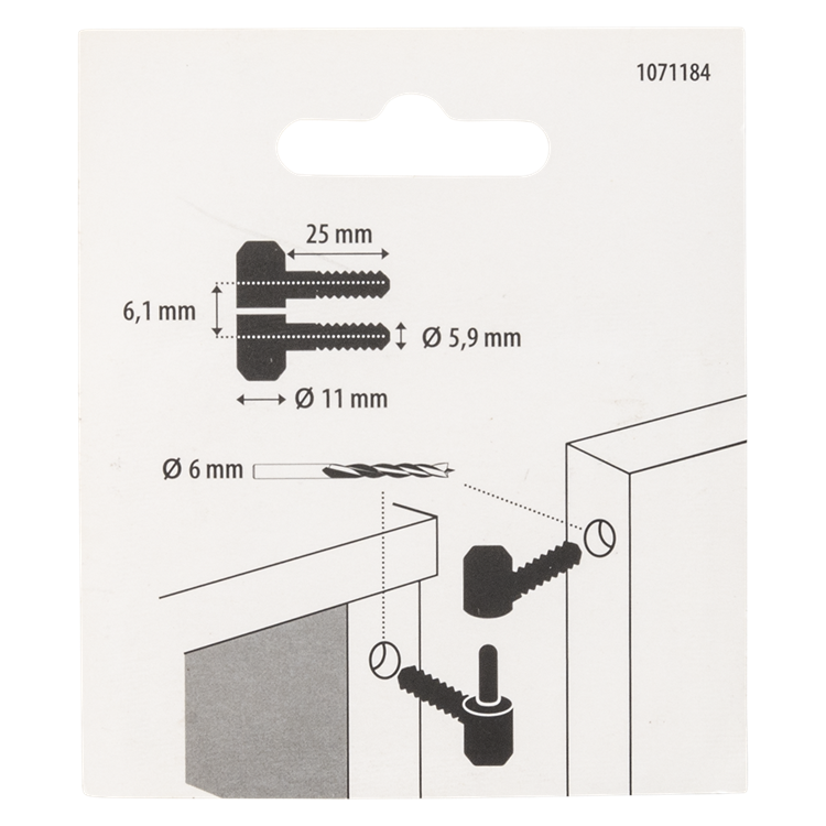 Mack 1071184 - 2 charnières pour meubles galvanisées ø 11 x 25 mm | 5 pièces
