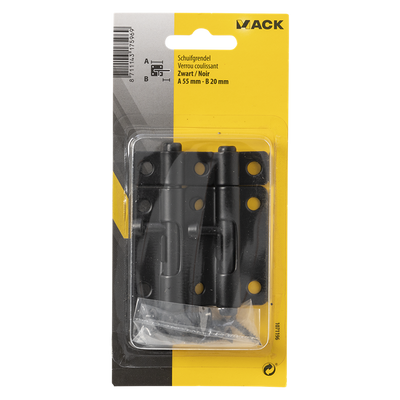 Mack 1071196 - 2 loquets noirs a 55 mm b 20 mm | 6 pièces