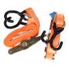 Mack 1072109 - 2 courroies de tension pe, tendeur à cliquet 25mm-6m max 500kg 2d, crochets en S | 5 pièces