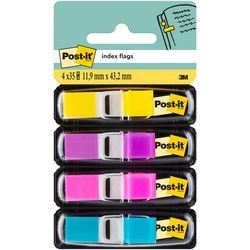 Index mini post-it 12,7x43,7mm jaune, violet, rose, turquoise 140 pièces