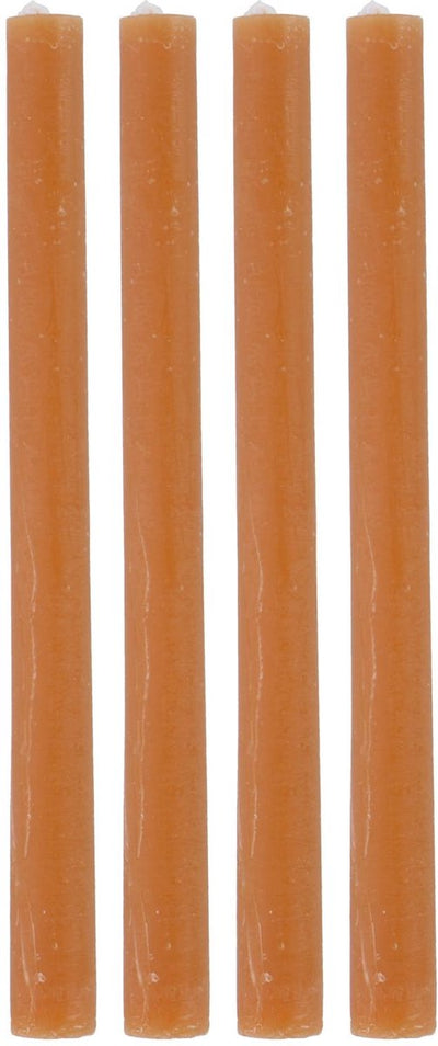 Arti casa bougies de dîner lot de 4 - 7 heures de combustion - bougies de table - orange