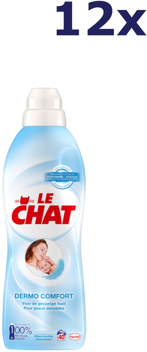 Adoucissant Le chat - dermo confort - 12 flacons - 40 lavages 880ml