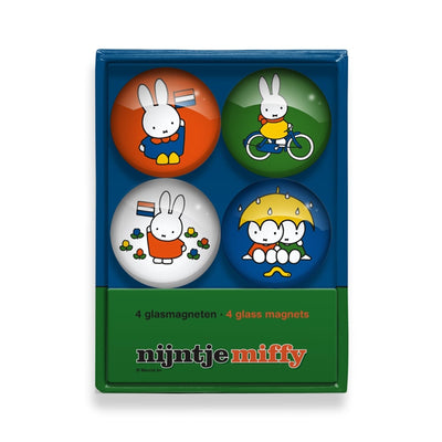 Aimants en verre Miffy ø4cm boîte de 4 pcs