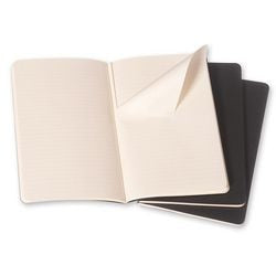 Carnet moleskine lignes noir 3 pièces