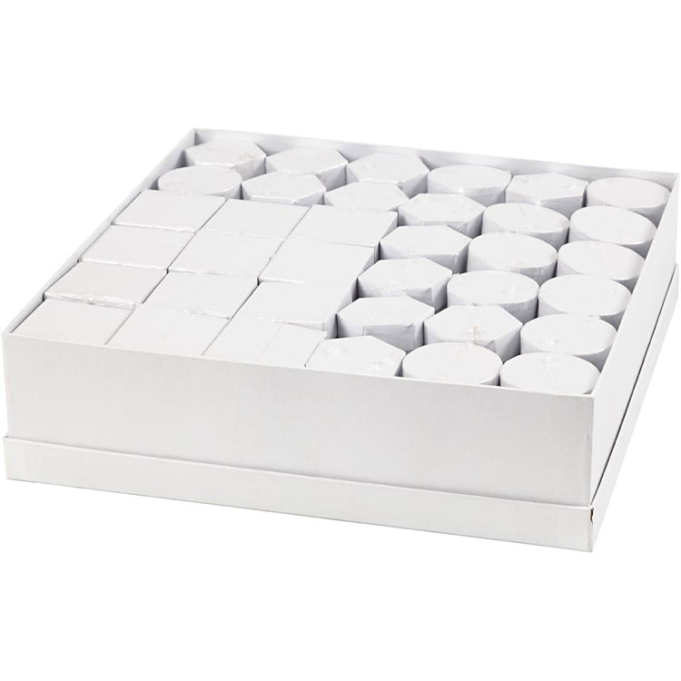 Boîtes Creativ company, h: 7+9 cm, dimensions 4,5+6 cm, blanc, 36 set 1 boîte