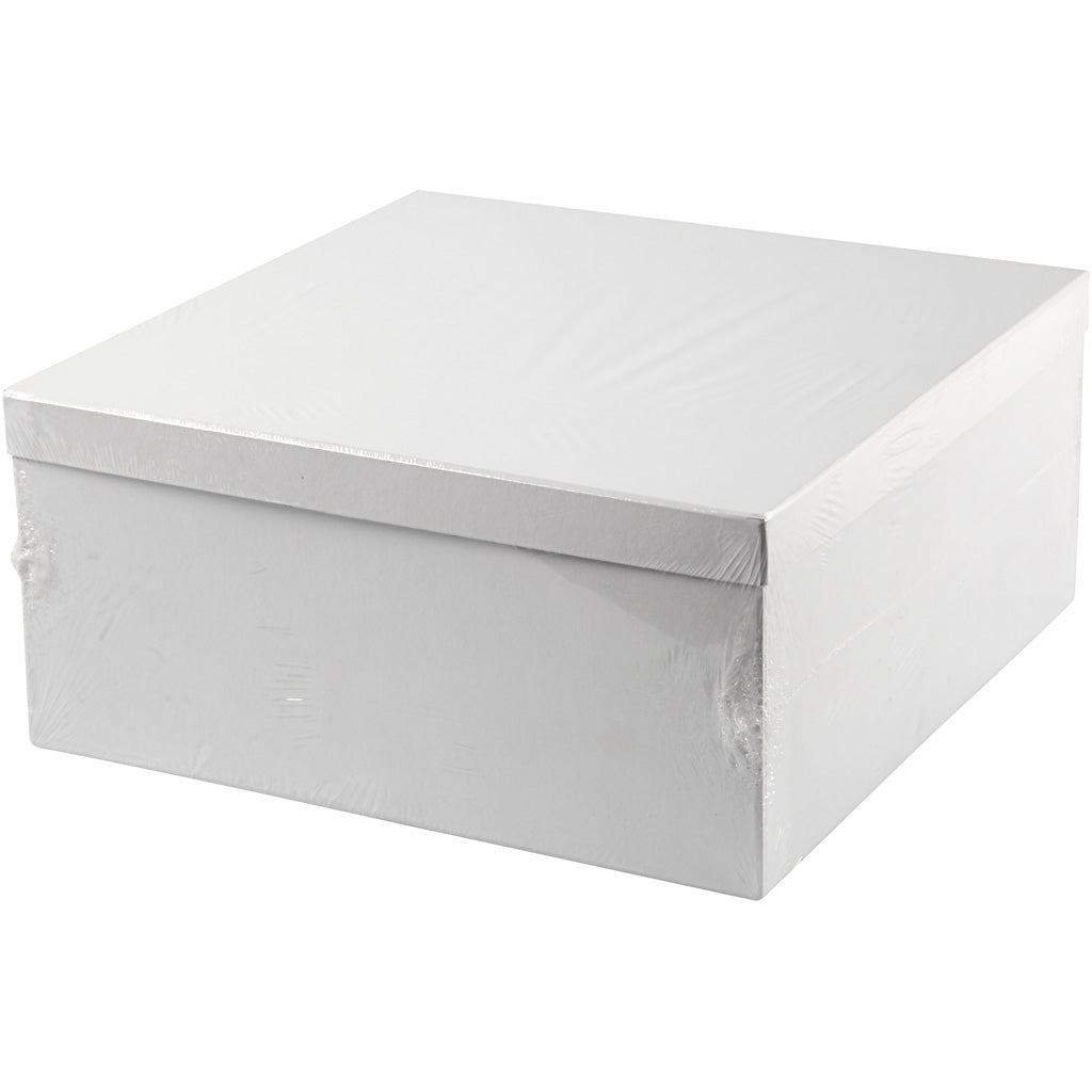 Boîtes Creativ company dans une boîte de présentation, h : 5 cm, d 10-12 cm, blanc, 27 pièces 1 boîte
