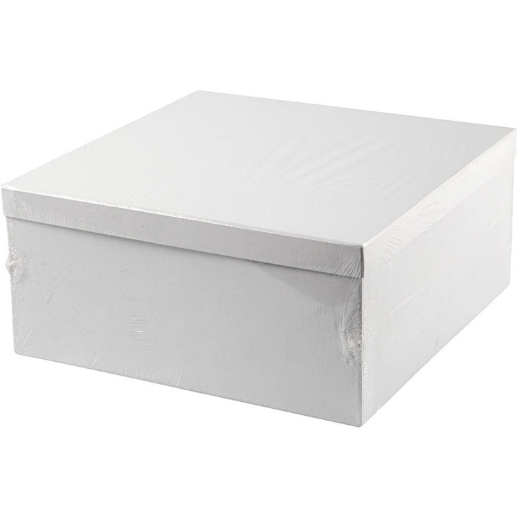 Boîtes Creativ company dans une boîte de présentation, h : 5 cm, d 10-12 cm, blanc, 27 pièces 1 boîte