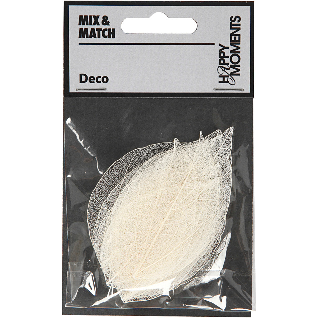 Feuilles squelettes Creativ company, l: 6-8 cm, blanches, 20 pièces 1 boîte