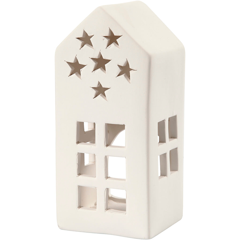 Photophore Creativ company, h: 16 cm, dimensions 7x7 cm, blanc, 8 pièces 1 boîte
