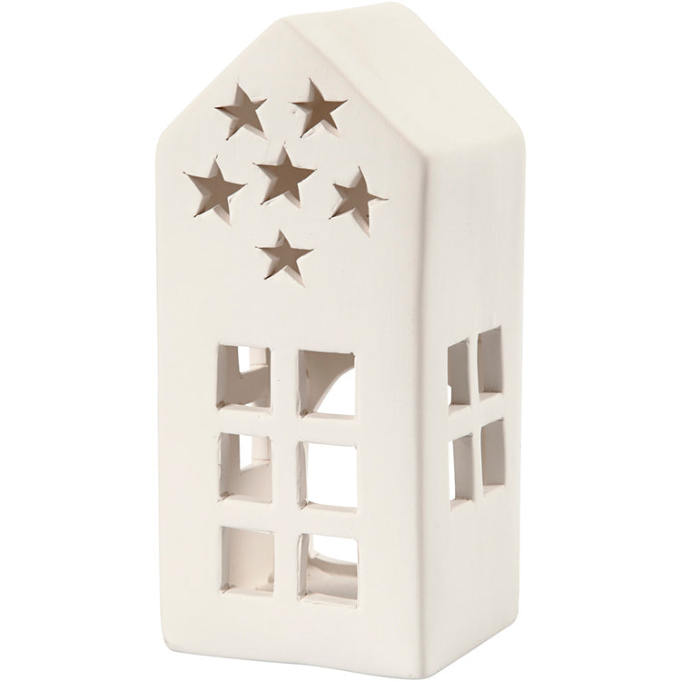 Photophore Creativ company, h: 16 cm, dimensions 7x7 cm, blanc, 8 pièces 1 boîte
