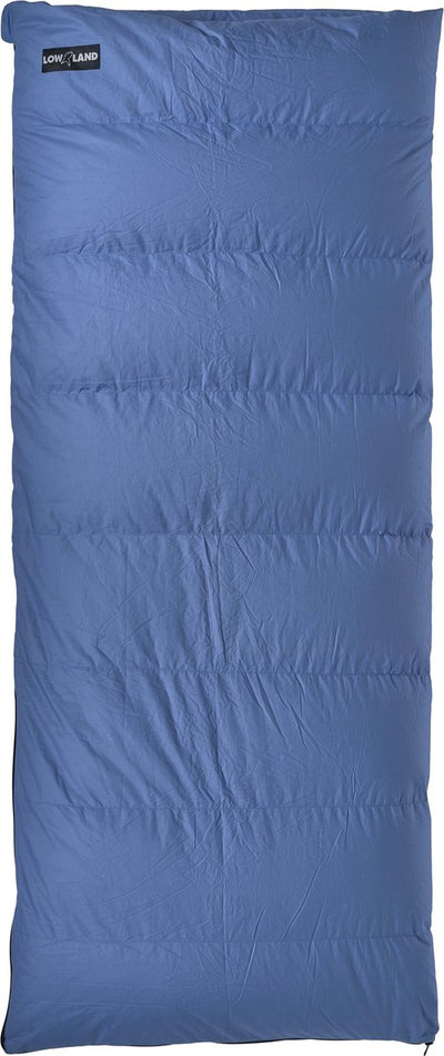 Sac de couchage d'extérieur en duvet Lowland - junior - 160 x 70 cm - bleu - duvet - coton