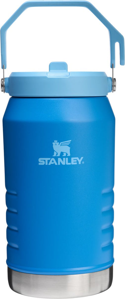 Bouteille d'eau Stanley Flip Straw 2.0 avec paille 1,9 l - 20 heures froides - 4 jours froides avec de la glace - gourde en acier inoxydable - sans BPA - étanche - passe au lave-vaisselle - azur