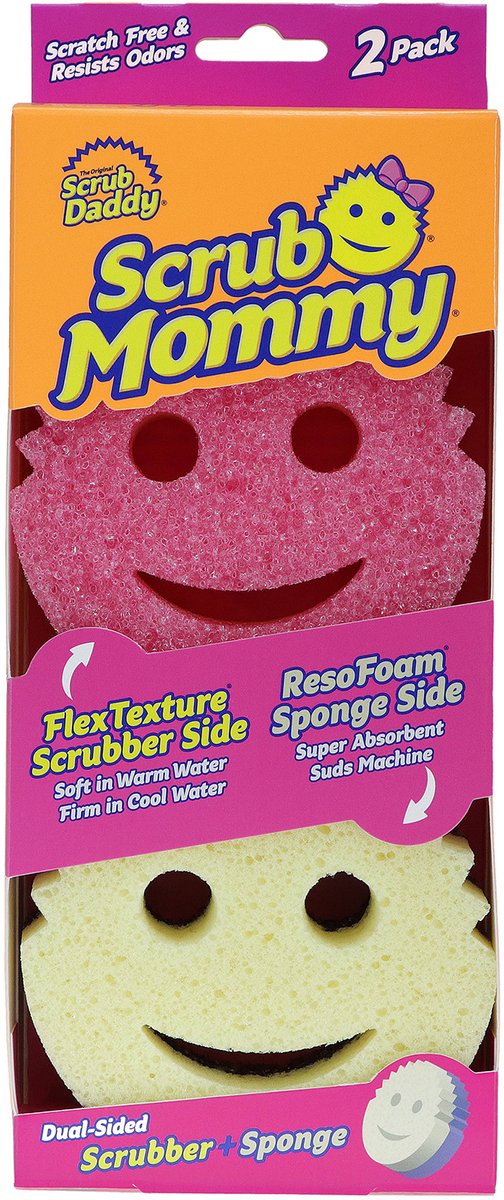 Éponge de nettoyage Scrub Daddy Scrub Mommy – rose – 2 pièces