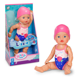 Poupée de natation Baby born lizzie 30cm, jouets de bain pour enfants.