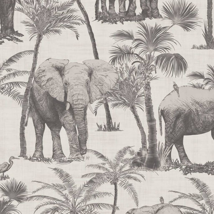 Covergs muraux hollandais Covergs néerlandais papier peint éléphant éléphant Grove charbon de bois coloré