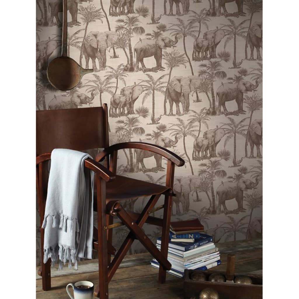 Covergs muraux hollandais Covergs néerlandais papier peint éléphant éléphant Grove charbon de bois coloré