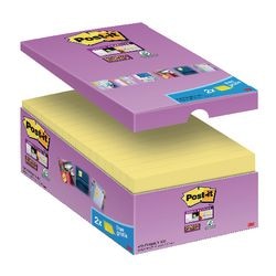 Notes autocollantes post-it 16 x 90 feuilles 76 x 127 mm vierges jaune canari