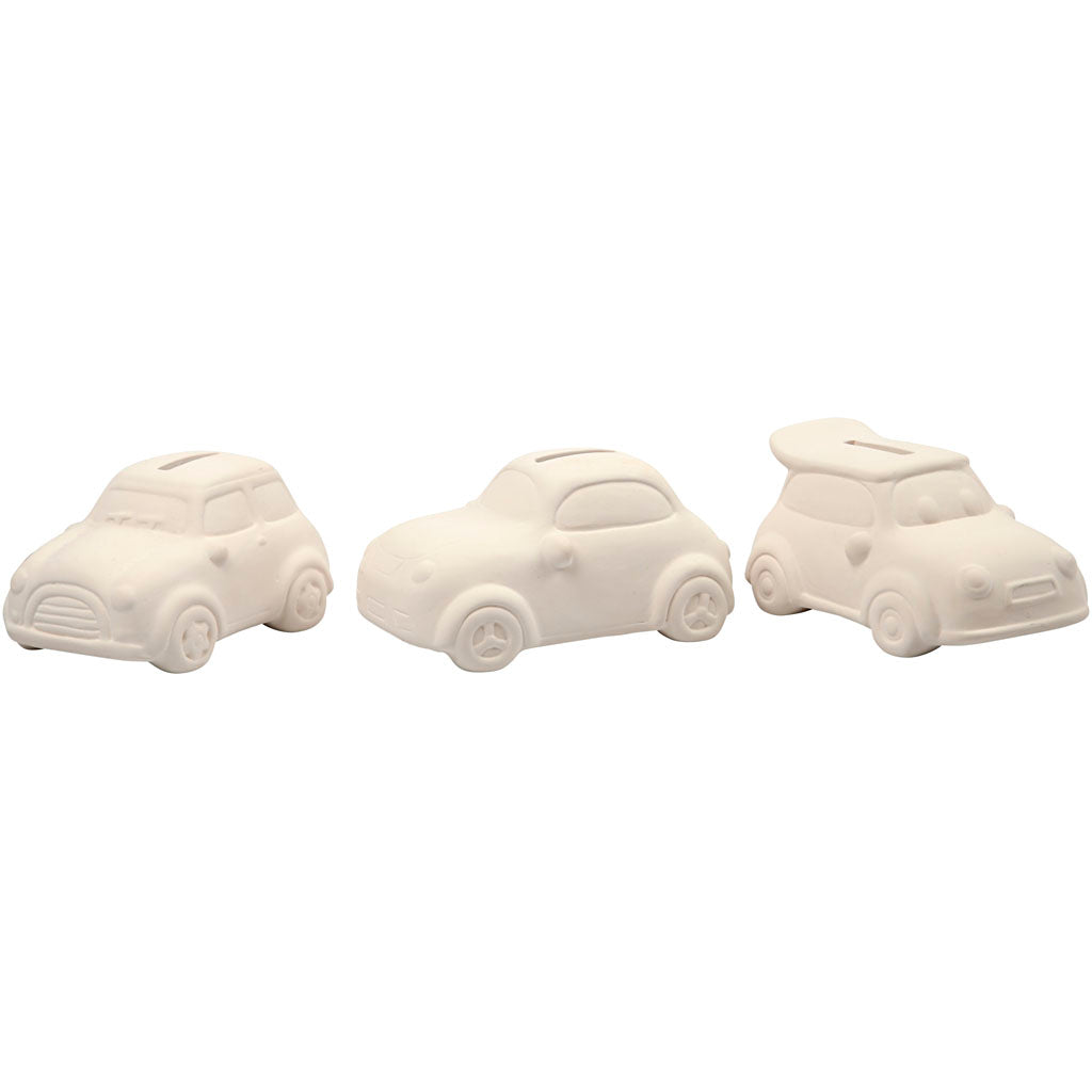 Creativ Company Savings Car, H: 5,5 cm, L: 12,5 cm, b: 7,8 cm, blanc, 12 pièces 1 boîte