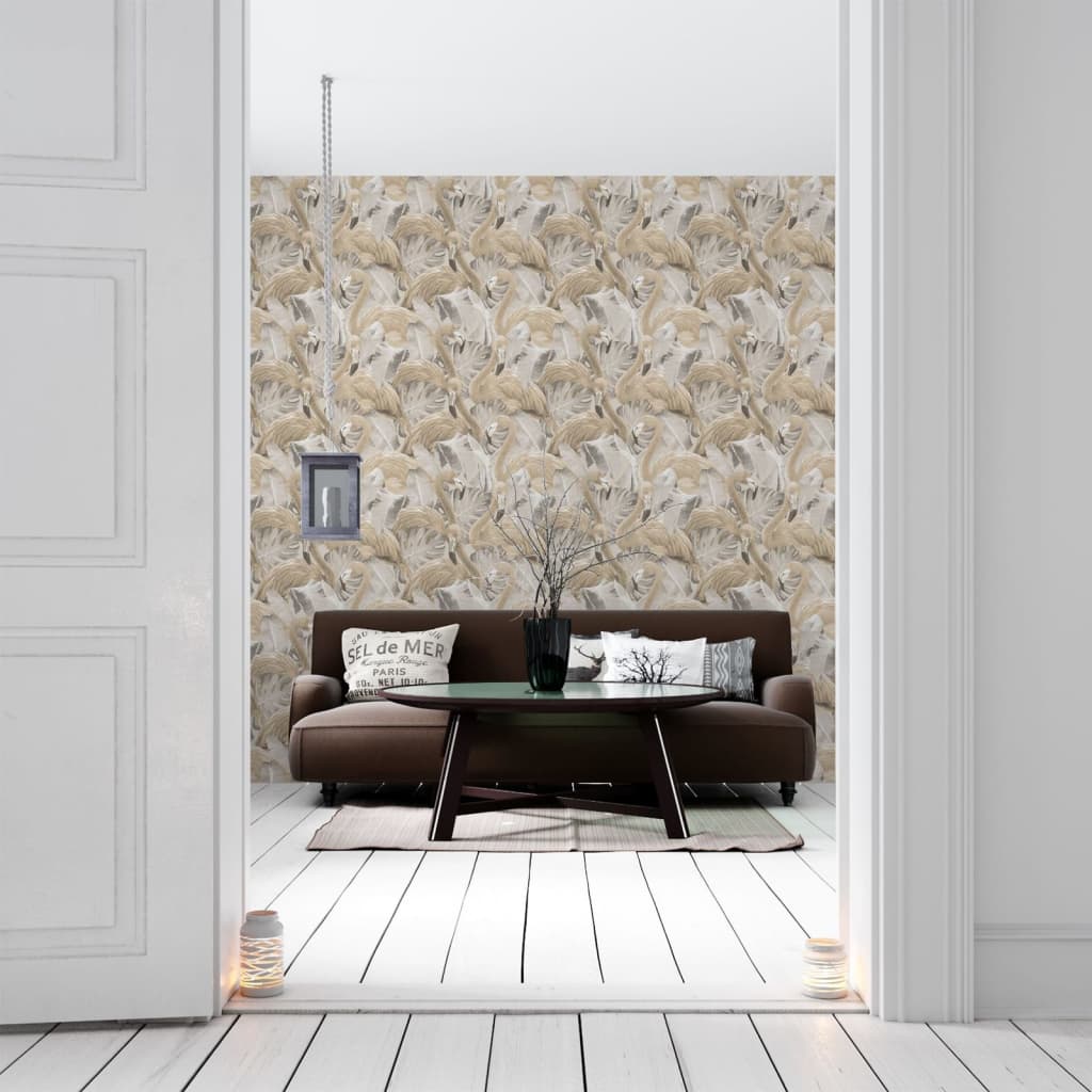 NOORDWAND NOORDWAND Fond d'écran et Monstera Beige